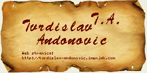 Tvrdislav Andonović vizit kartica